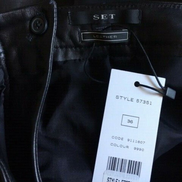 Women’s Black Leather Mini Skirt with studs by The SEI Size Fr 36 Us S/4 NWT - Picture 4 of 12